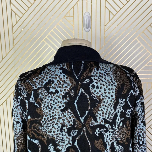 Exclusively Misook Cheetah Snake Animal Print Sweater Blazer Petite Size‎ Large - Picture 8 of 12